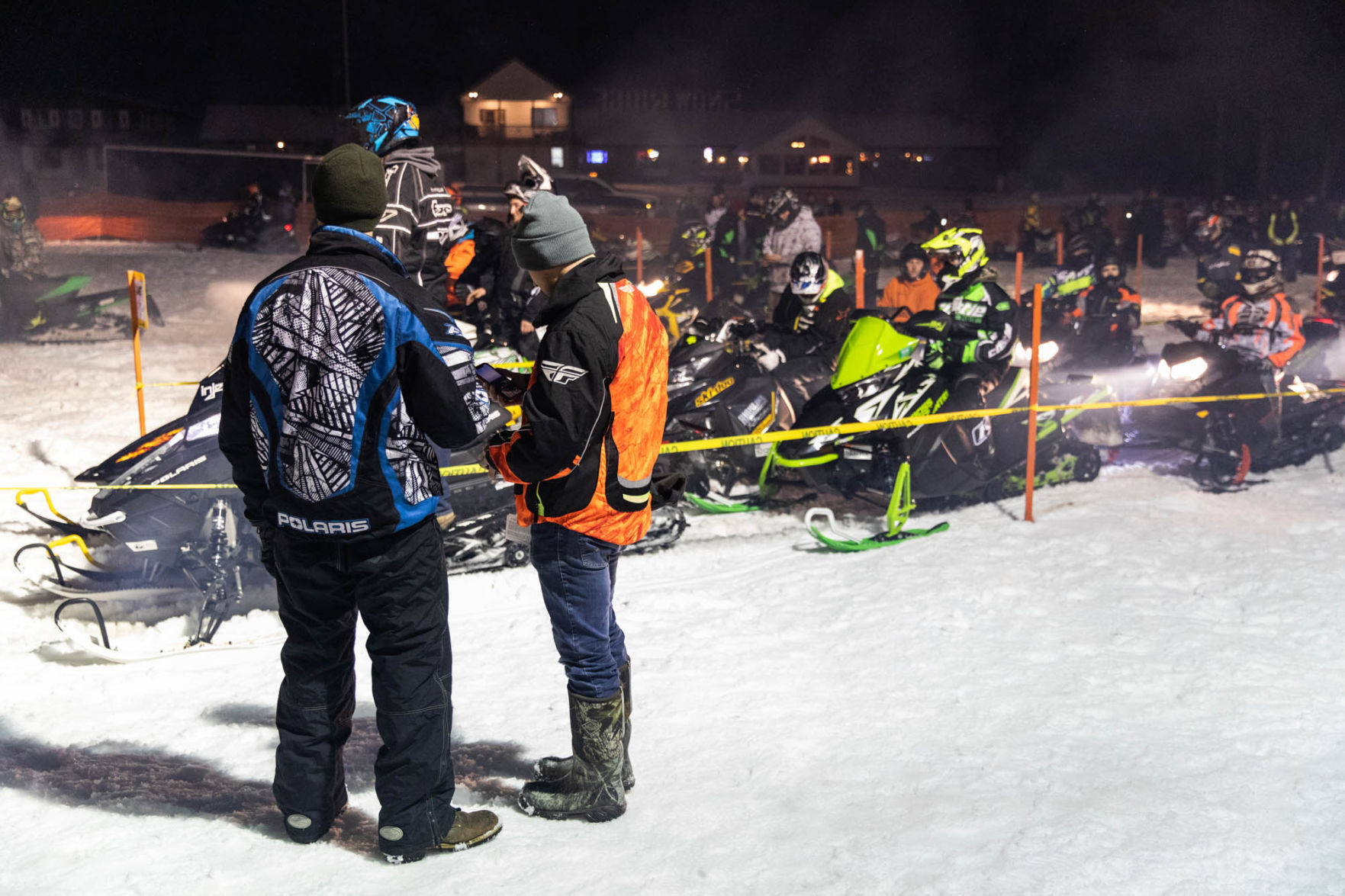 Snowmobile races heat up the night
